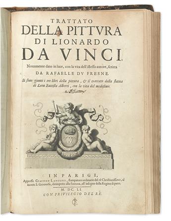 (DA VINCI.) Pozzo, Andrea * Fresne, Rafaelle du. Perspectiva pictorum et architectorum * Trattato della pittura di Lionardo Da Vinci.